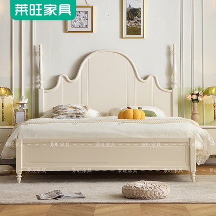 美式轻奢实木床双人儿童床1.8米现代简约公主床主卧室法式家具