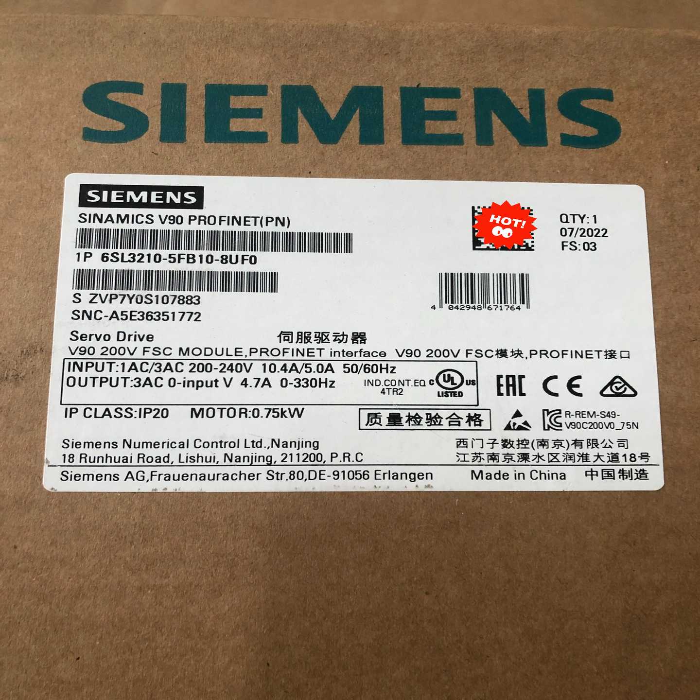 6SL3210-5FB10-8UF06SL321询价