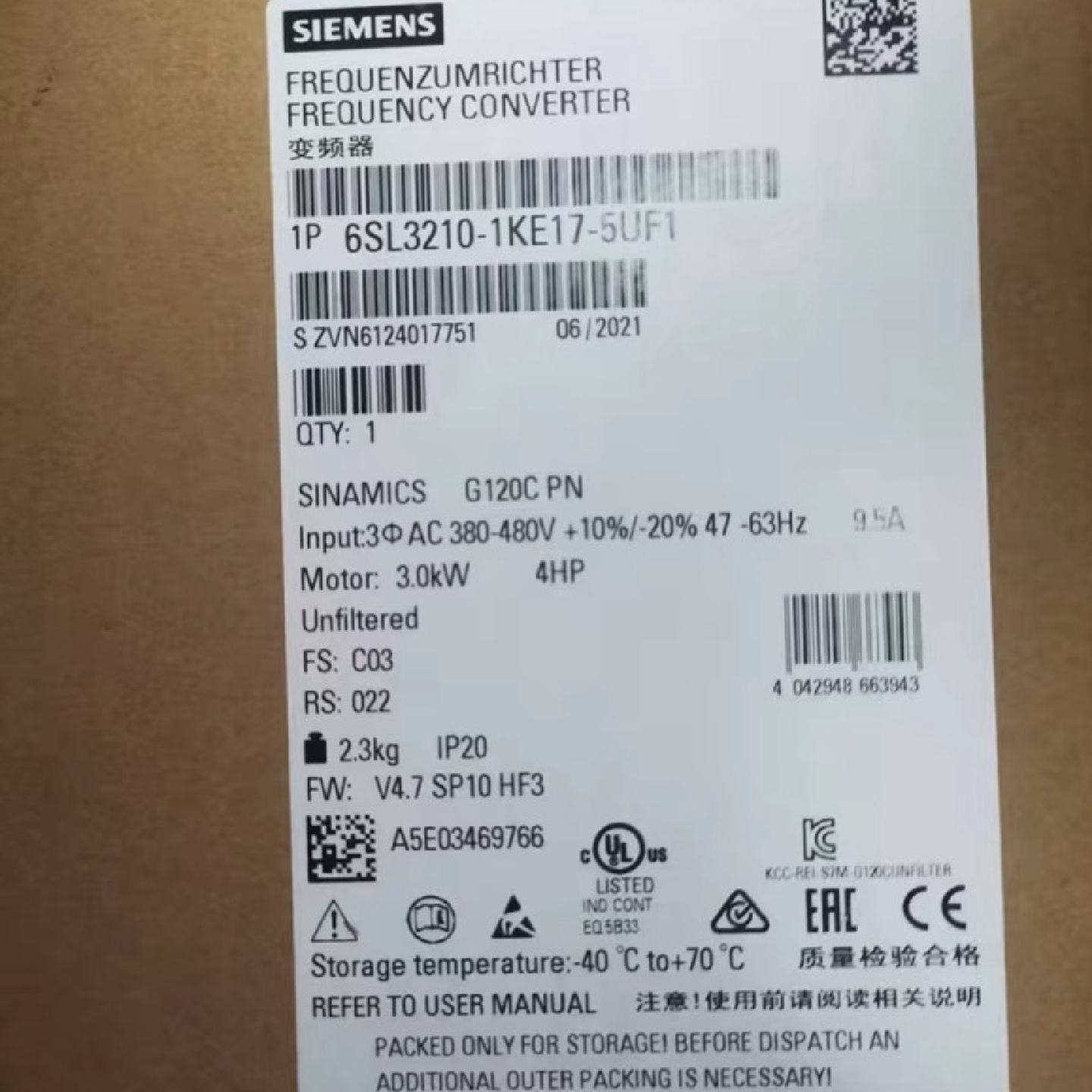 议价6Sl32101Ke175Uf1 Inverter适用