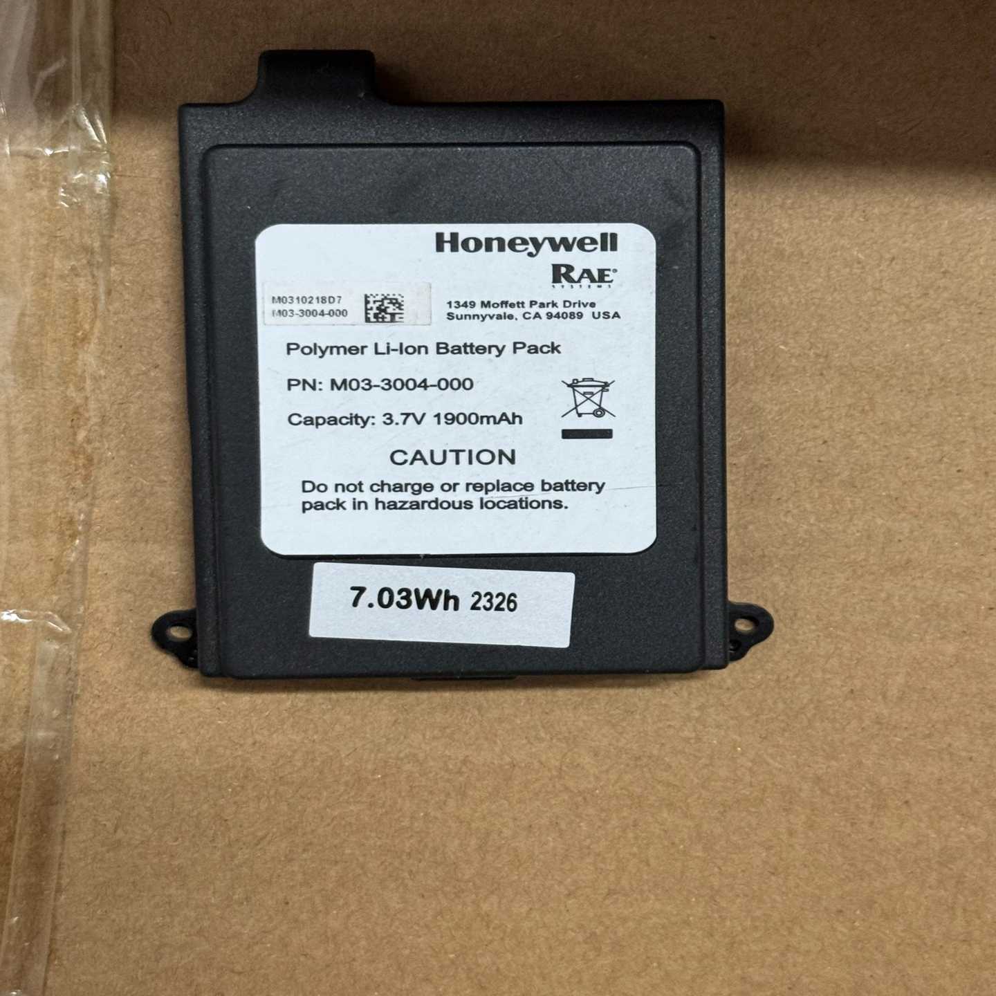 Honeywell/霍尼韦尔RAE气体探测仪电池M03-30-议价