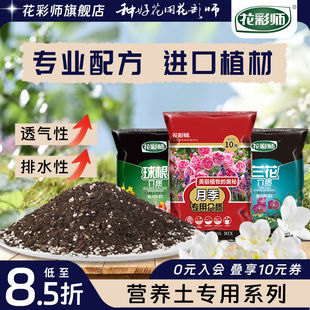 虹越花彩师营养土球根种球月季草莓铁线莲蓝莓杜鹃三角梅通用