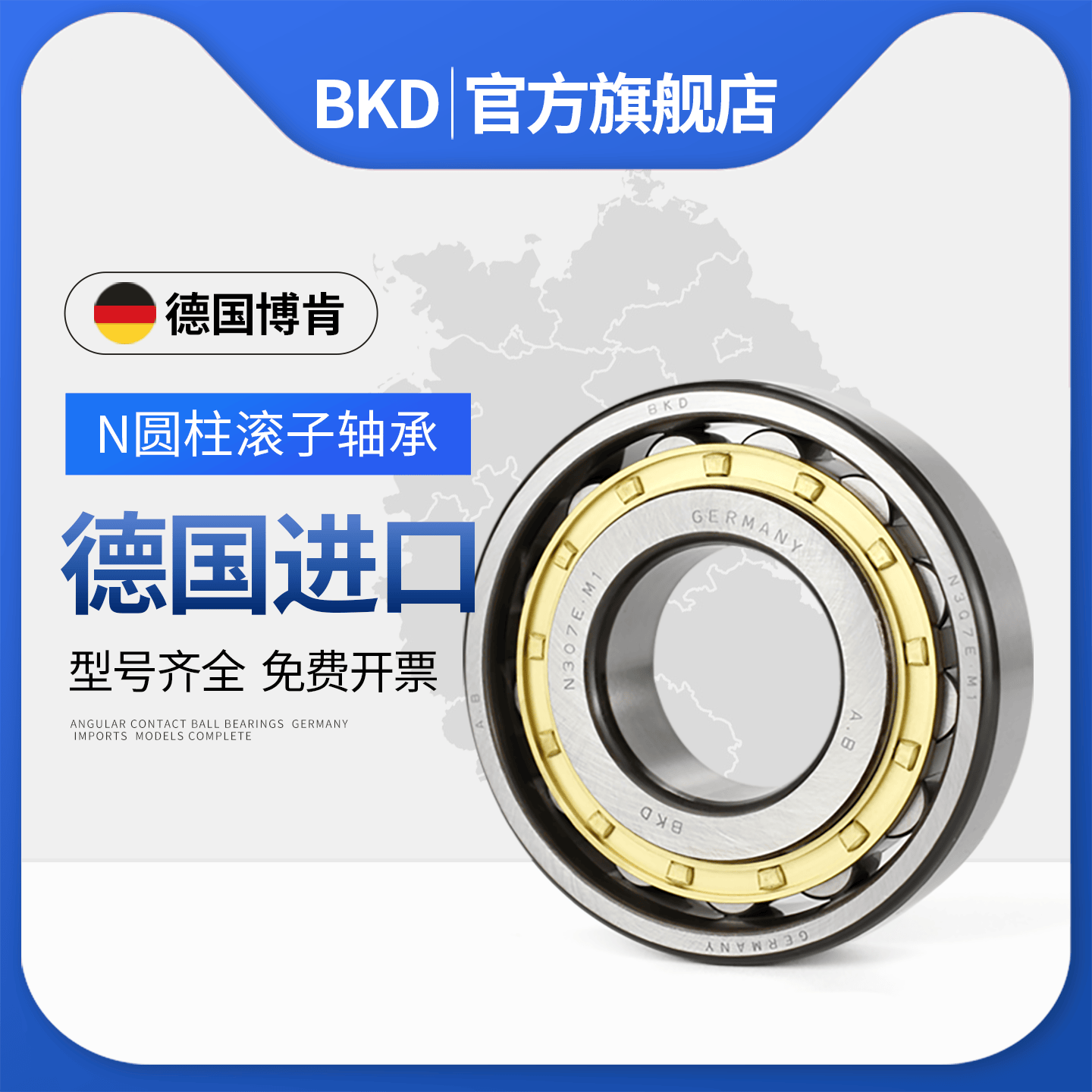 德国BKD圆柱滚子进口轴承N244 N248 N252 EM P4 P5 铜保持架