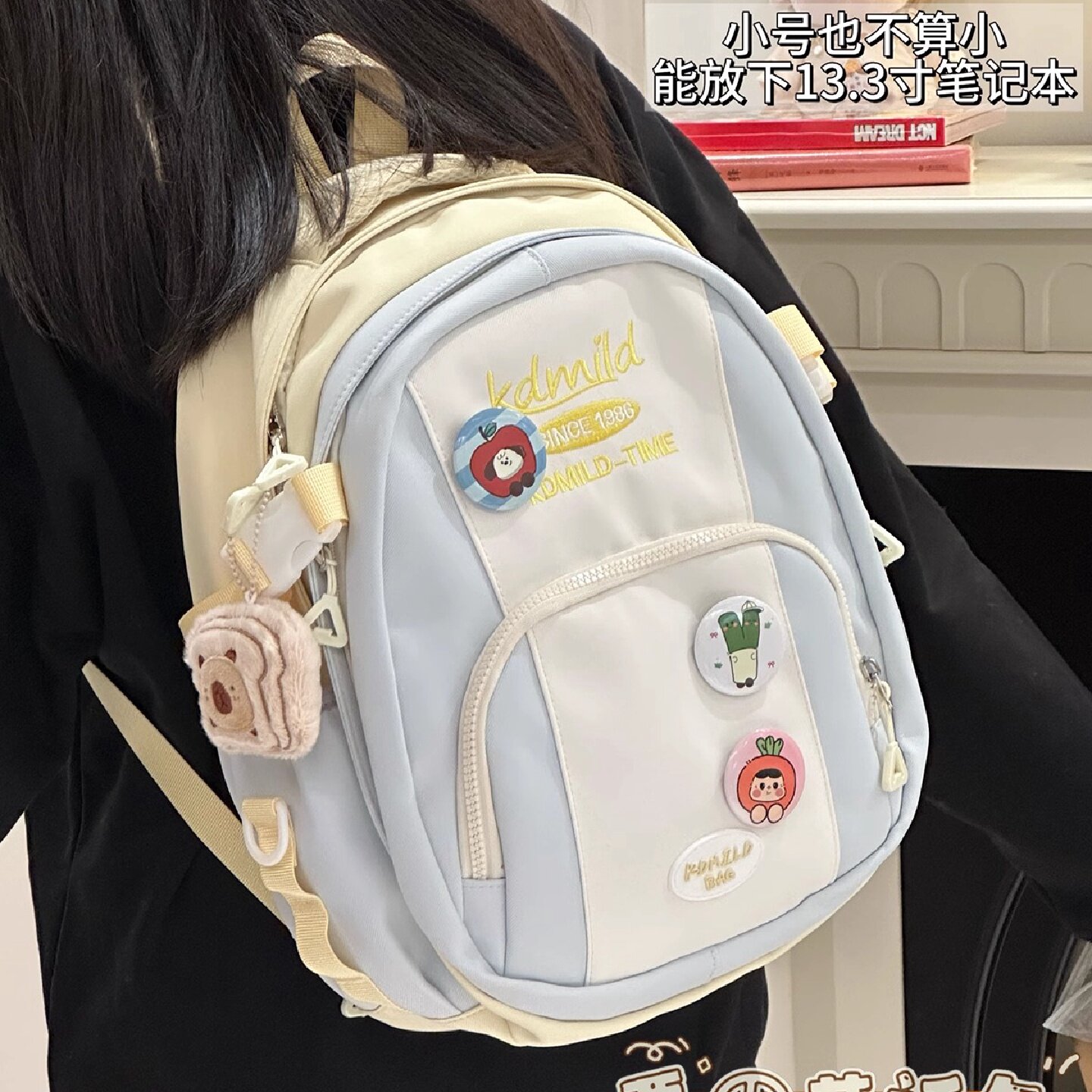 小清新高颜值日系休闲双肩包轻便初中女生高中学生书包女小型背包