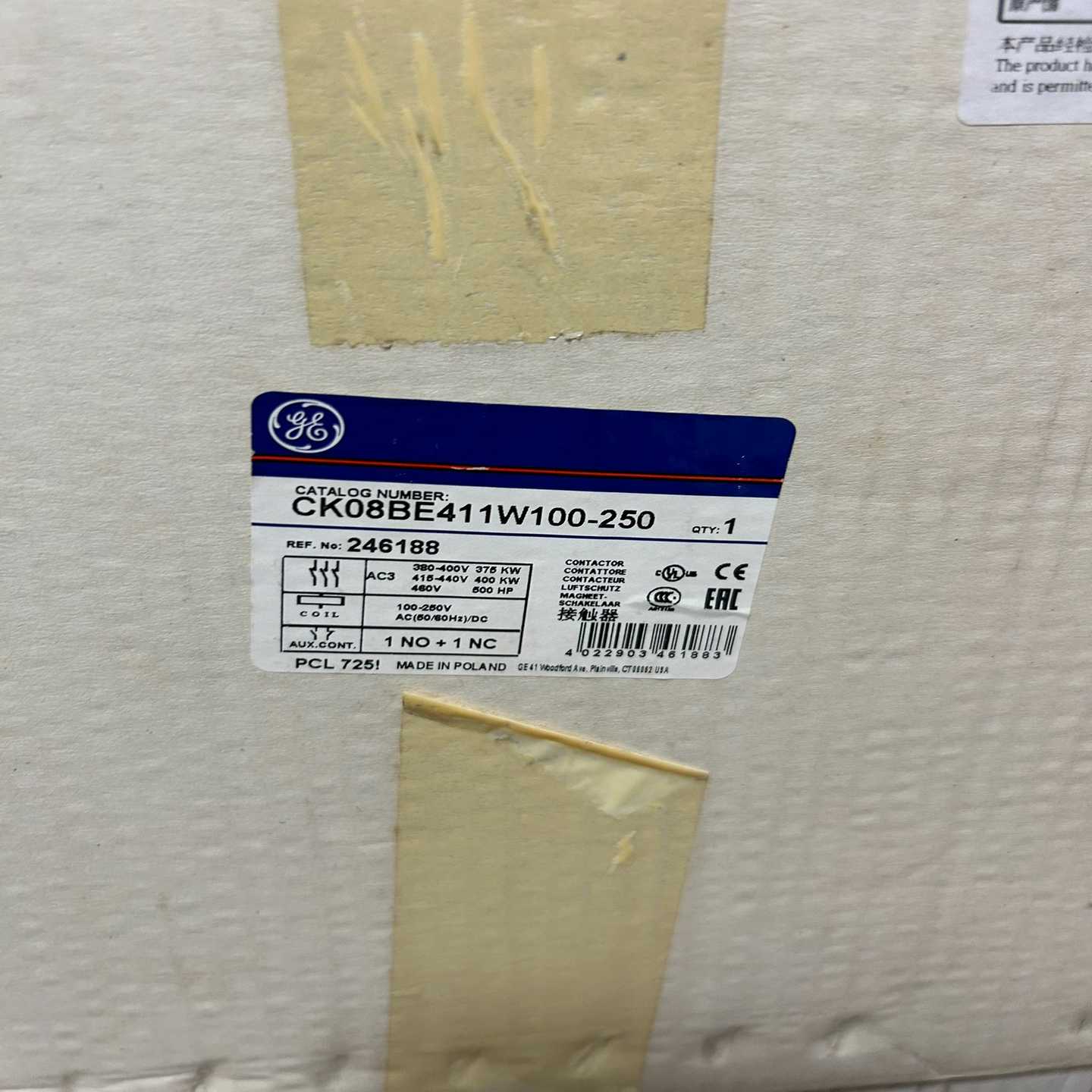 GE通用交流接触器CK08BE400CK08BE询价