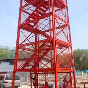 安全梯笼桥梁施工箱体式梯笼直爬梯工地基坑安全爬梯组合式爬梯笼