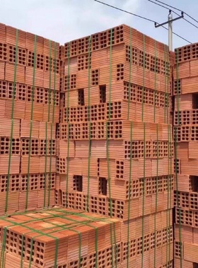 多孔陶土烧结砖红色页岩砖仿古空心砖广场地砖别墅装饰清水墙红砖