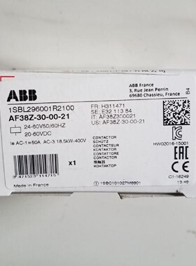 配件ABB接触器AF38Z3000212460VAC2060VDC议价