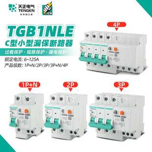 4P漏保DZ47LE 天正TGB1NLE 3PN 63漏电保护断路器1PN 47开关