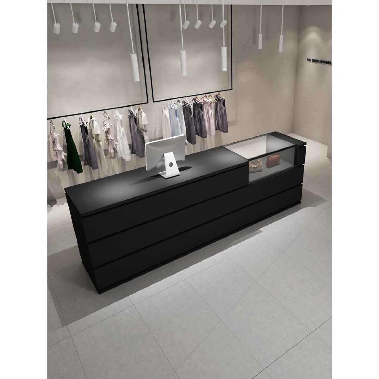 店铺小型展示柜台前台接待台简约现代美发美甲店服装店吧台收银台