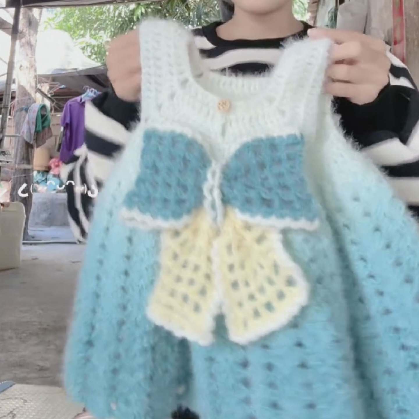 长绒渐变钩织婴幼儿女童镂空吊带裙钩织毛衣帽子马甲围巾斗篷