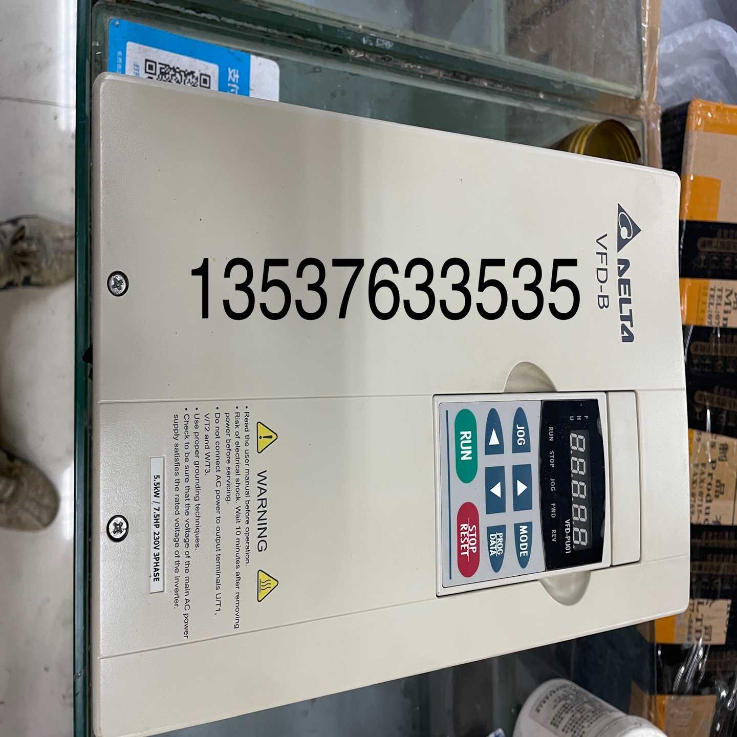 询价台达变频器VFD055B23A拆机功能测试正常议价