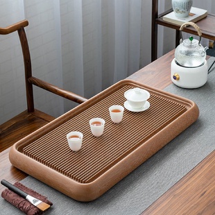 电胶木茶具茶台 原胚素盘电木茶盘家用简约实木茶海新中式