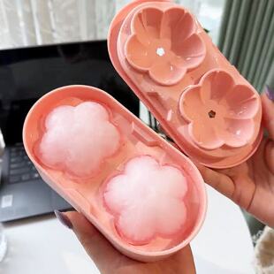 樱花冰块模具硅胶冰格制冰盒家用食品级创意威士忌冰球工具高颜值