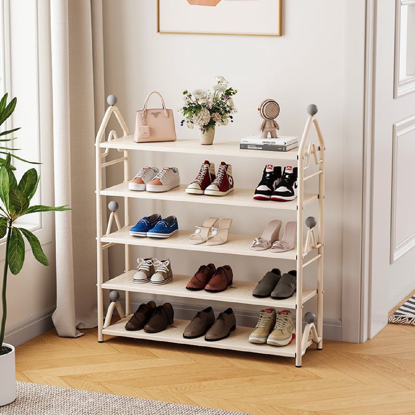 入户门口鞋架小窄爆款铁艺儿童鞋柜奶油风简易收纳鞋架子家用多层,住宅家具,儿童鞋架,淘宝优惠券,粉丝福利购,淘宝优惠卷