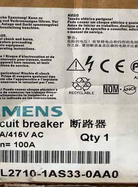 塑壳断路器3VL2710-1AS33-0AA03V询价