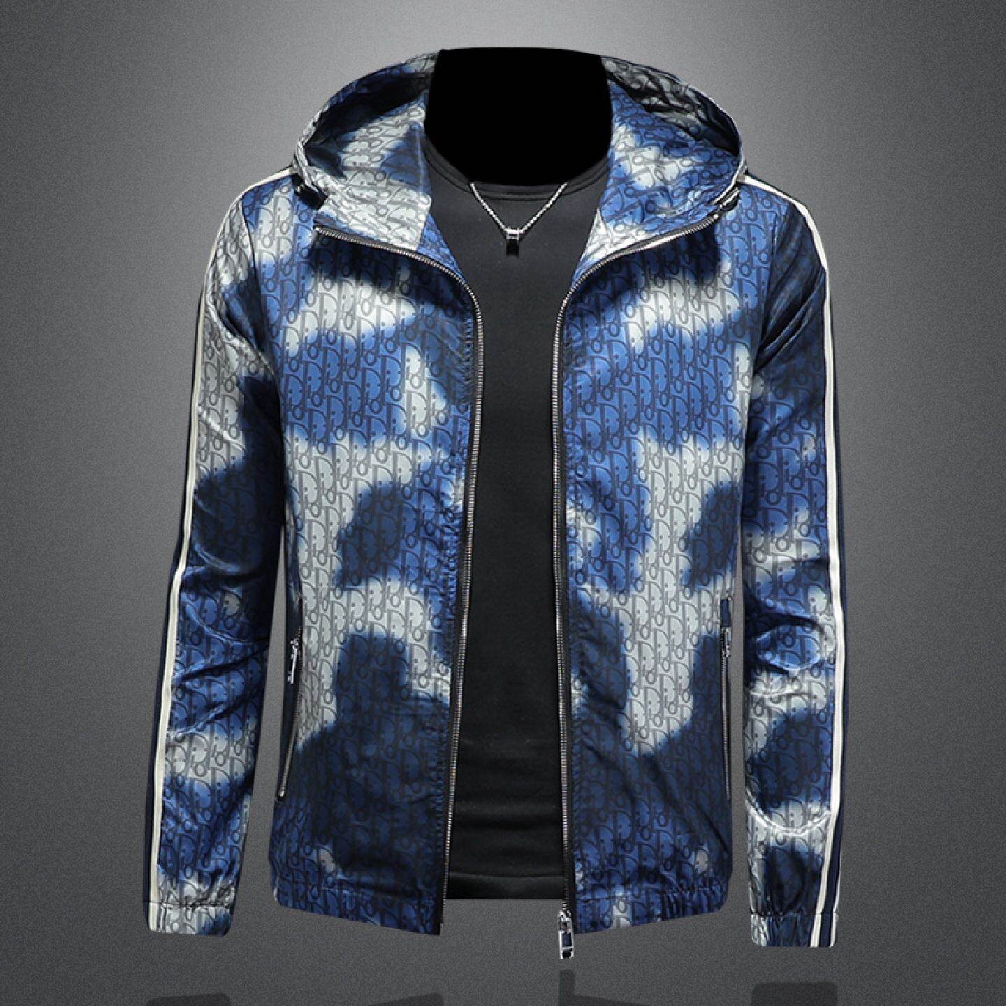 美式夹克男士外套印花高级感时尚痞帅连帽秋冬季新款休闲上衣潮牌