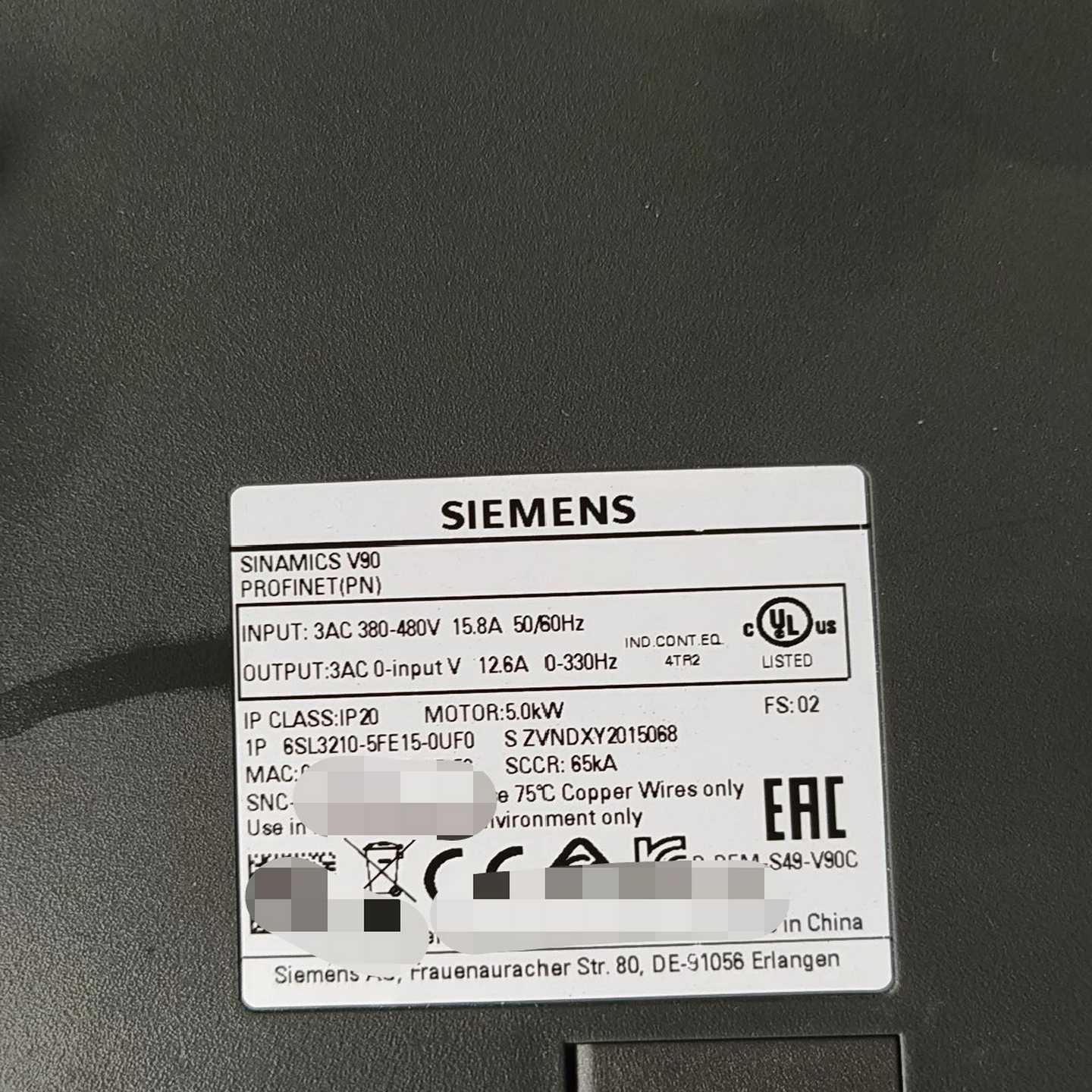 西门子6SL3210-5FE15-0UF095新功能完好--议价商品