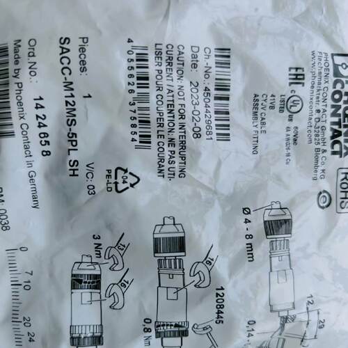 议价1424660菲尼克斯SACC-M12FS-5PLSH连接器1424658SACC-M12MS-5