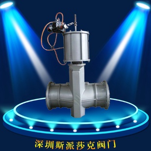 6L型常开型气动衬胶耐酸碱管夹阀 铸铁铝合金GJ6K41X