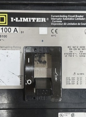 SQUARE D FI36100 100A 600VAC 3P  ILIMITER CIRCUIT BREAKER **