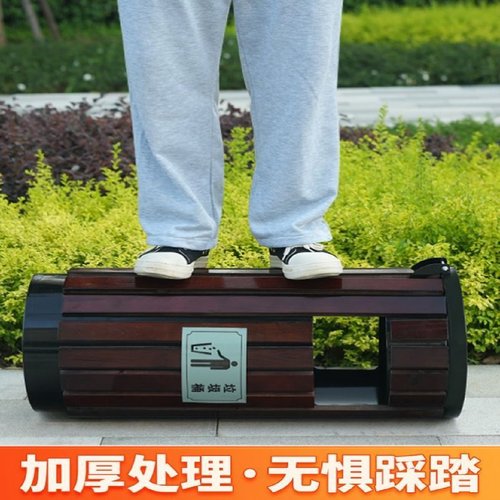 不锈钢垃圾桶户外果皮箱分类垃圾筒室外果壳箱大号钢木环卫垃圾箱