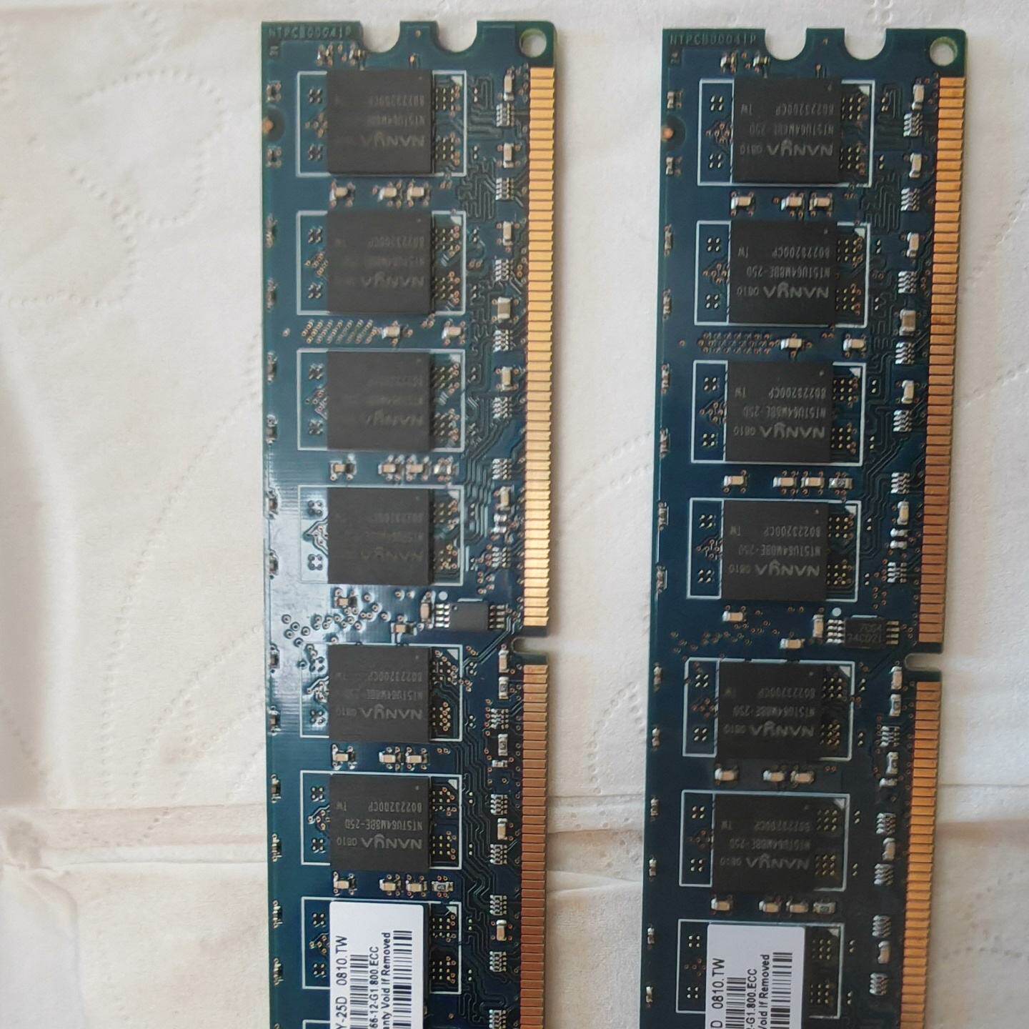 南亚Nanya 1G内存条，台式机拆下，型号NT1GT72U--议价商品
