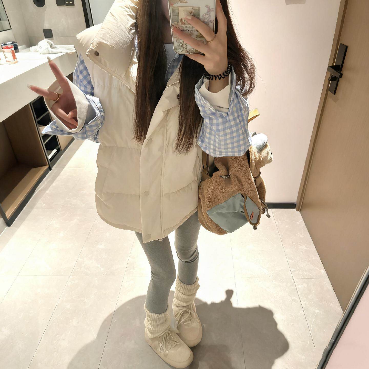 白色羽绒马甲女款外穿2025冬新款立领高级白鸭绒背心保暖坎肩外套