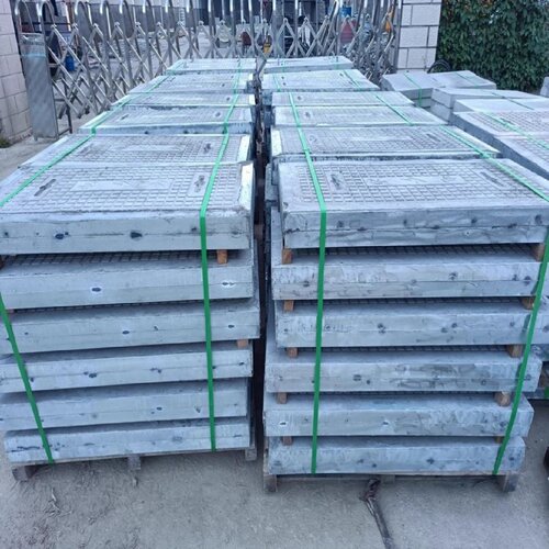 水泥电缆沟盖板混凝土电力井盖板钢纤维配电房热镀锌角铁预制盖板
