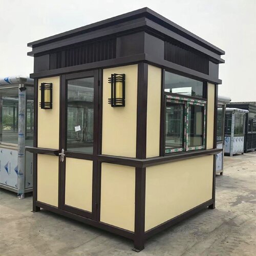 成品岗亭门卫室金属雕花板保安亭真石漆值班岗亭户外可移动值班室