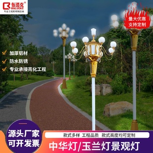 中华灯led市政道路照明景观路灯10米12m城市广场市电玉兰灯