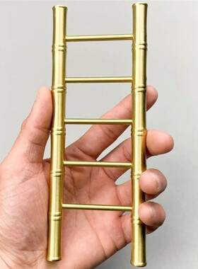 真铜梯子纯铜步步高升摆件黄铜竹节梯子装饰品节节高升摆件工