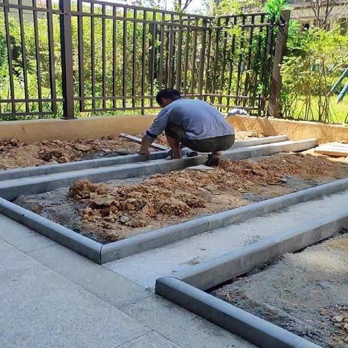 天然青石板花岗岩路沿石花园庭院菜地花坛围边路牙围树侧石路缘石