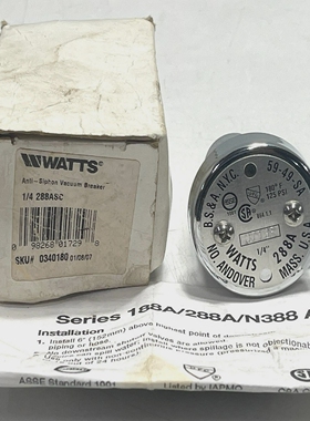 Watts288AAnti-SiphonVacuumBreaker1/4288ASC0340180
