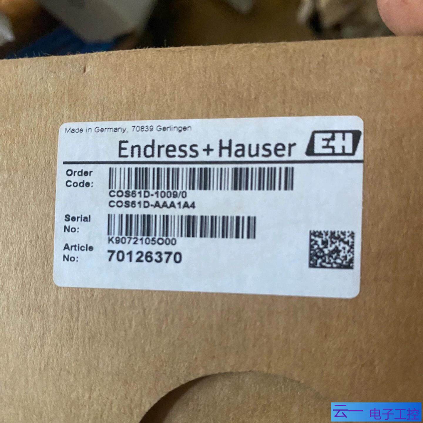 COS61D-AAA1A4德国E+H 恩德斯豪斯溶解氧传；议价
