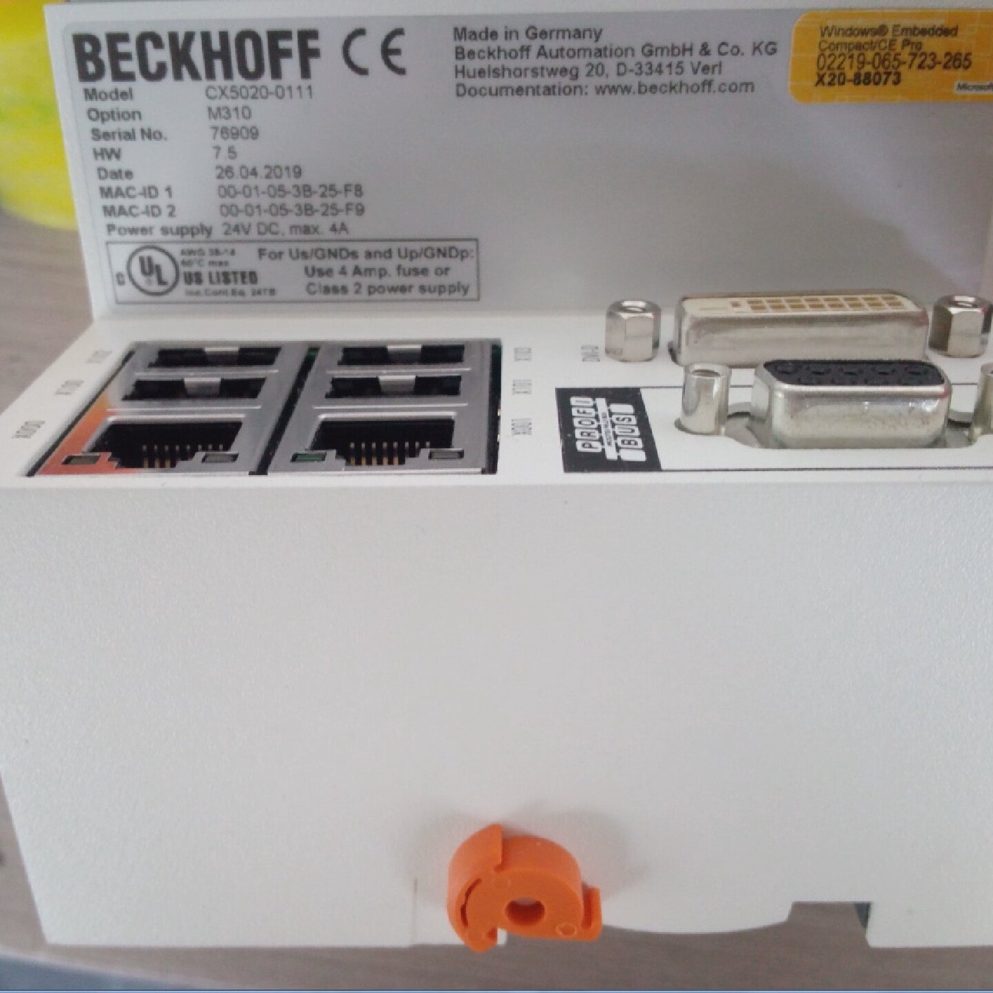 【询价】德国BECKHOFF倍福 工控机CX5020-0111适用