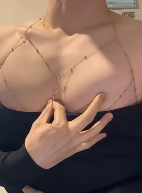 胸肌示波器项链男士性感禁欲系肌肉链高级感身体链配饰纯欲风胸链