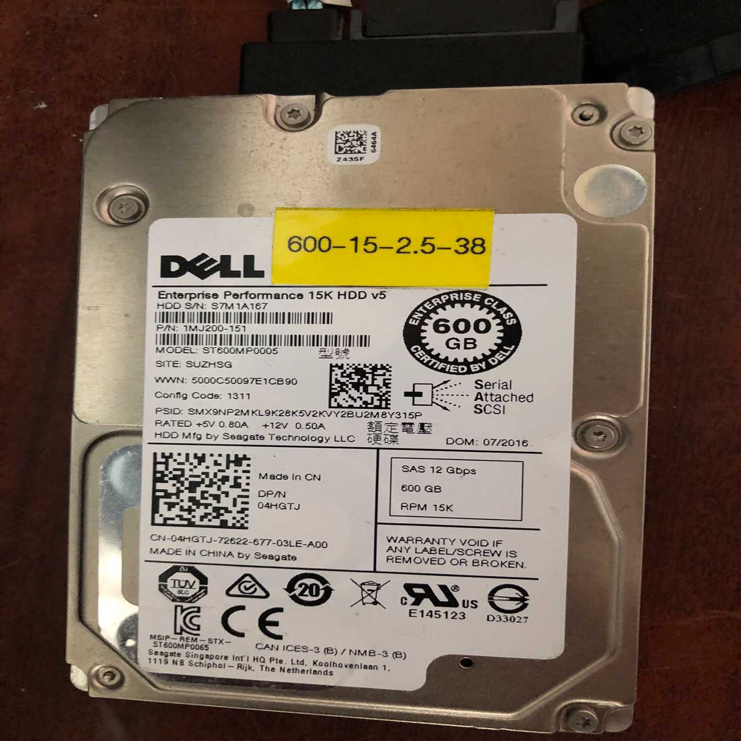 戴尔600GB15K2.5寸12GSAS服--议价商品