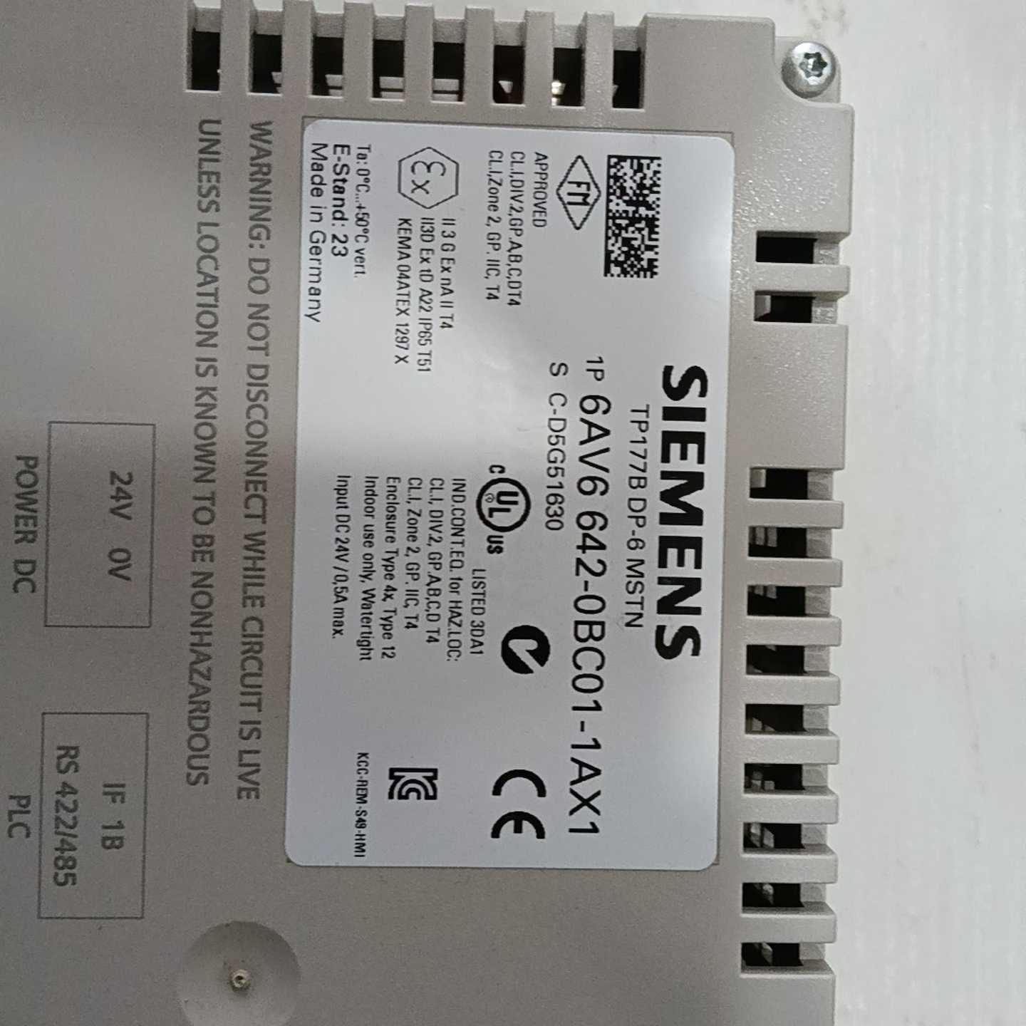 西门子TP177B触摸屏，型号6AV6642-0BC01-