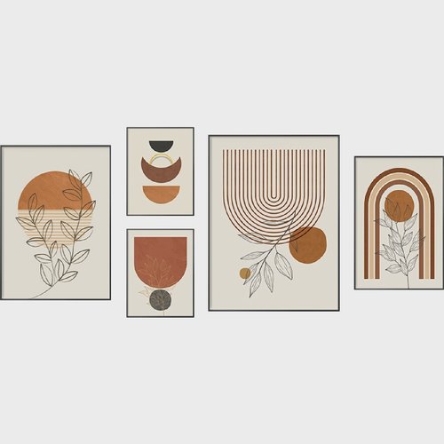 莫兰迪色北欧创意抽象线条客厅装饰画沙发背景墙极简艺术画餐厅画