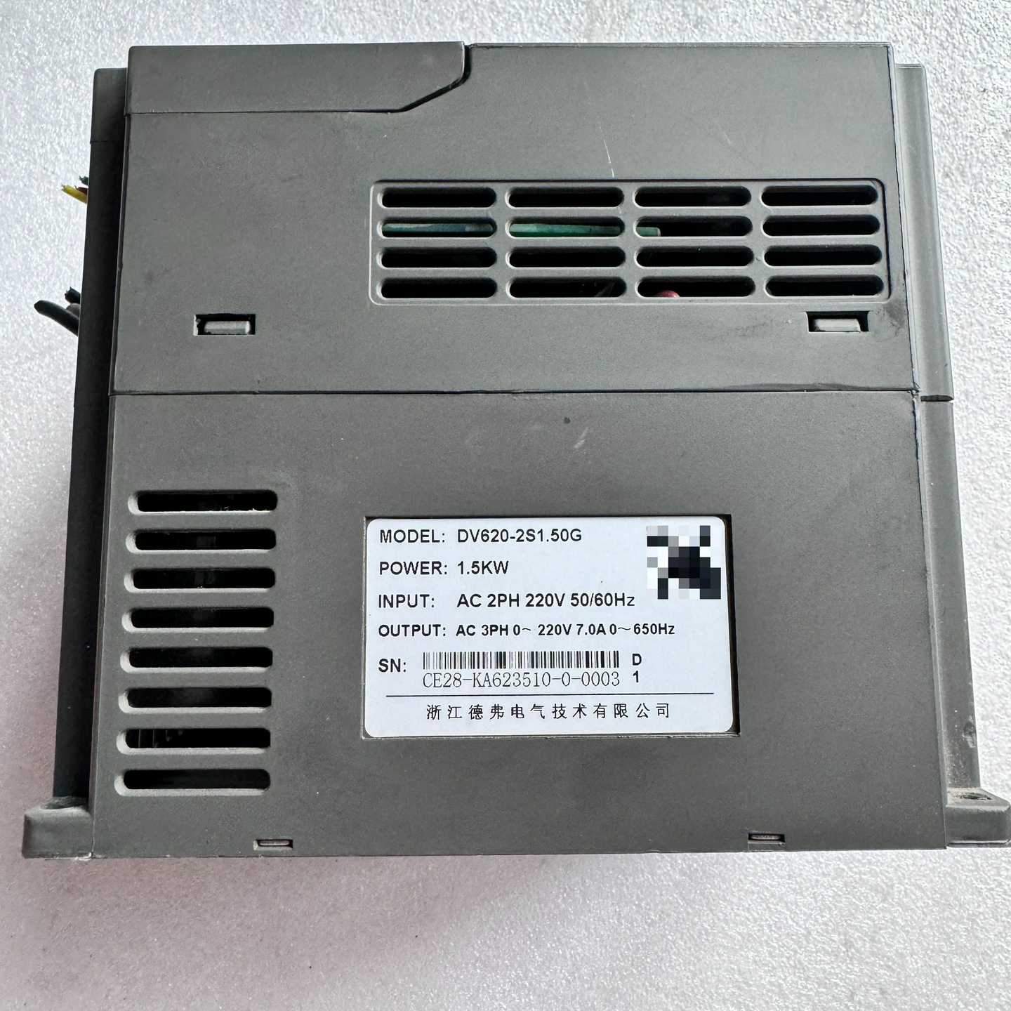 （请询价）德弗变频器，型号DV620-2S1.50G，1.5KW，实物