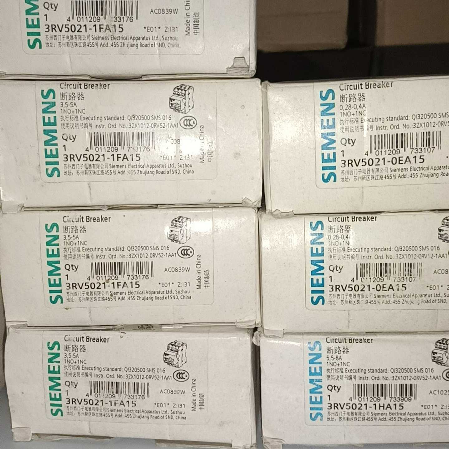 询价~马达保护断路器3RV5021-1HA15  5.5-8