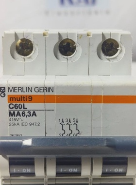 MERLIN GERIN MULTI 9 C60L MA6.3A MINIATURE CIRCUIT BREAKER M