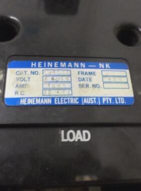 HEINEMANN MCCB CIRCUIT BREAKER  MASSIVE 1000amps 3 pole NK S
