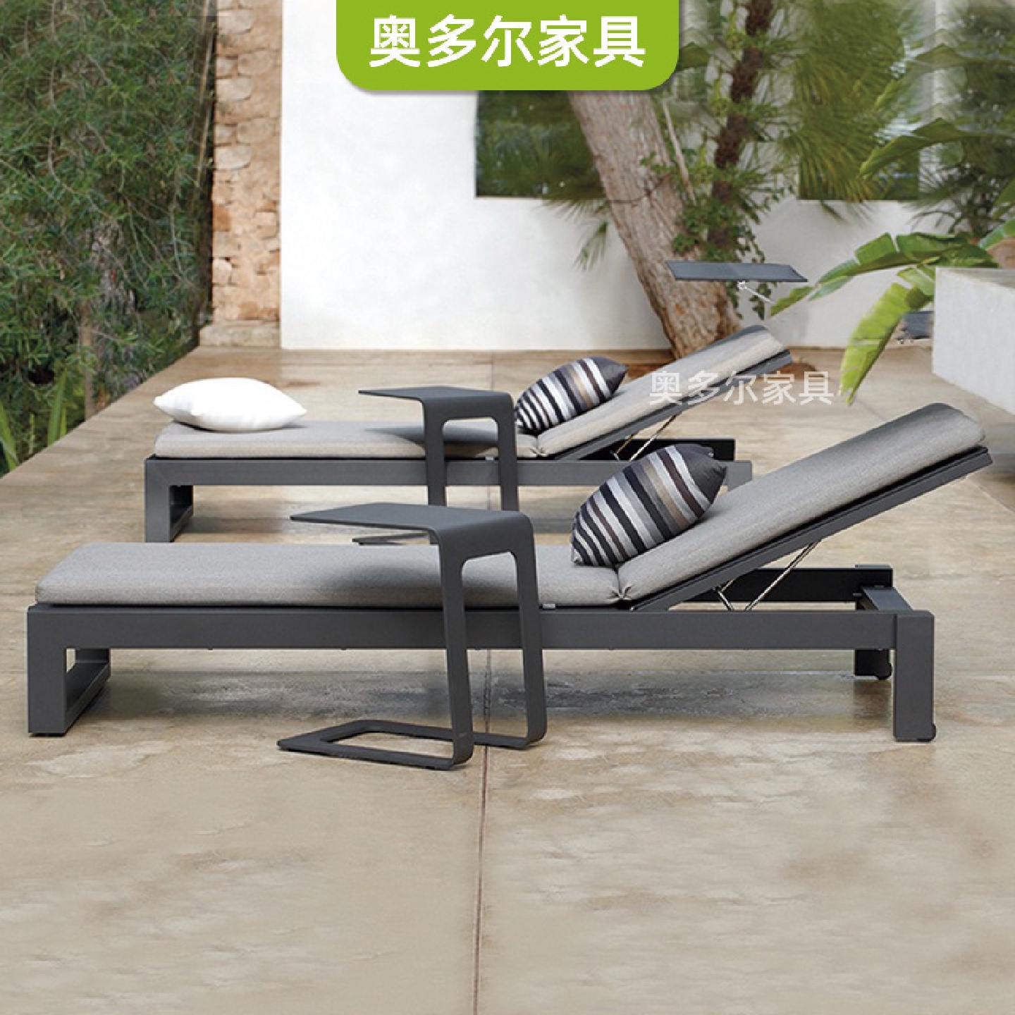 户外懒人沙滩椅海边泳池民宿酒店特斯林躺床折叠家用休闲躺床