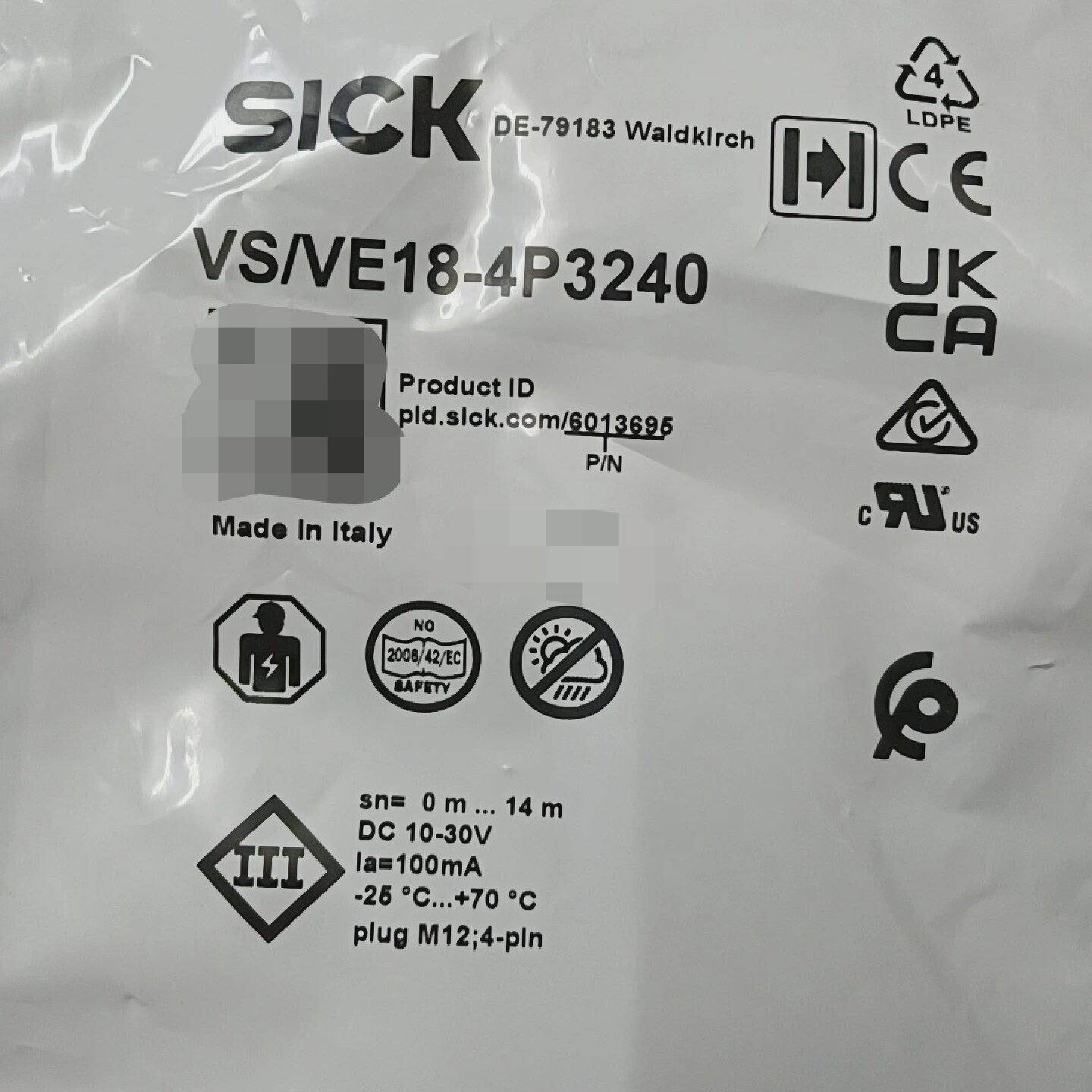 溢价-SICK西克光电传感器VSVE184P3240意大利制图片