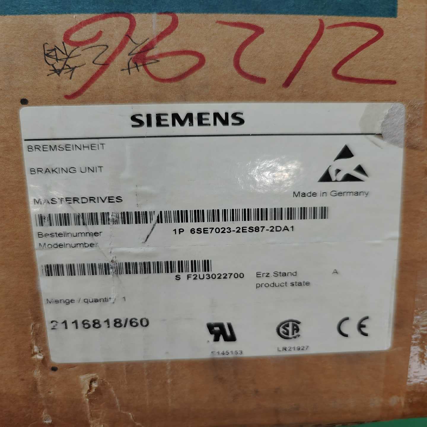 6SE7023-2ES87-2DA1余货实物图拍摄一台需询价