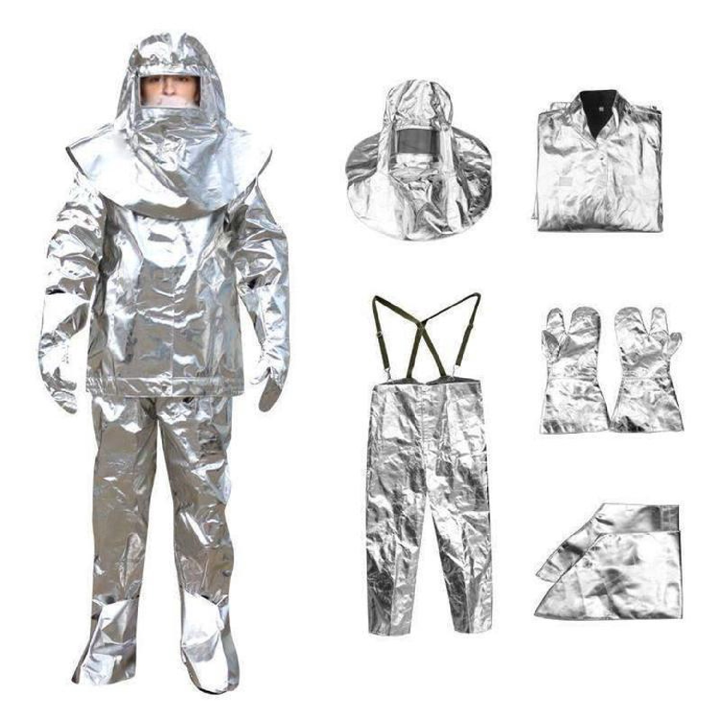 芳纶分体隔热反穿衣防火铝箔连体隔热服芳纶面料隔热服