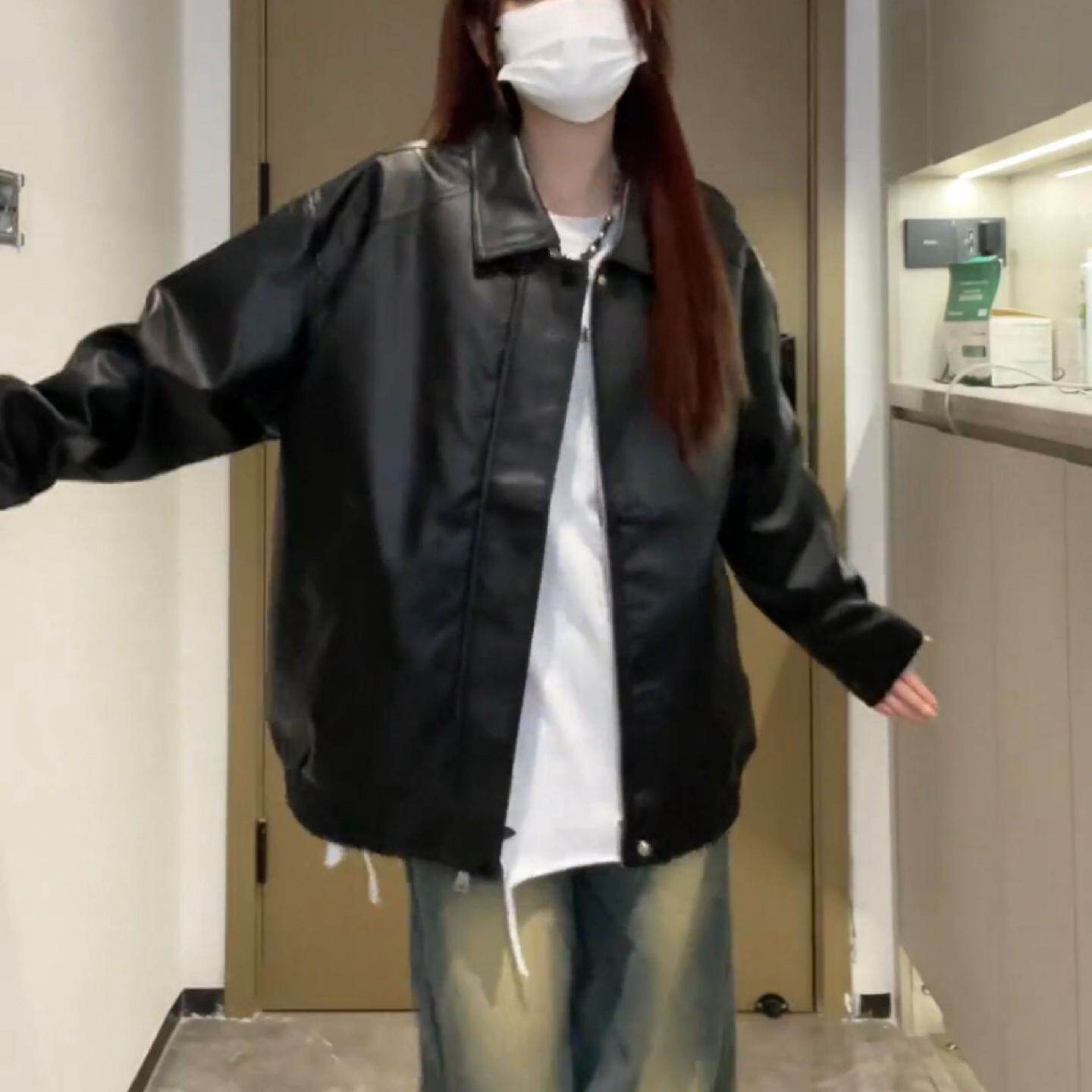 pu皮美式复古飞行服2025新款皮衣秋季薄款机车服夹克外套男女同款
