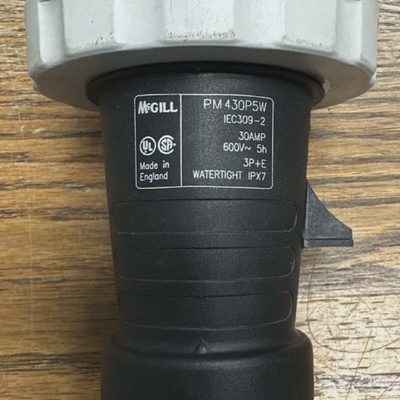 MCGILL PM430P5W WATERTIGHT PIN  SLEEVE PLUG 30A 600VAC **USE
