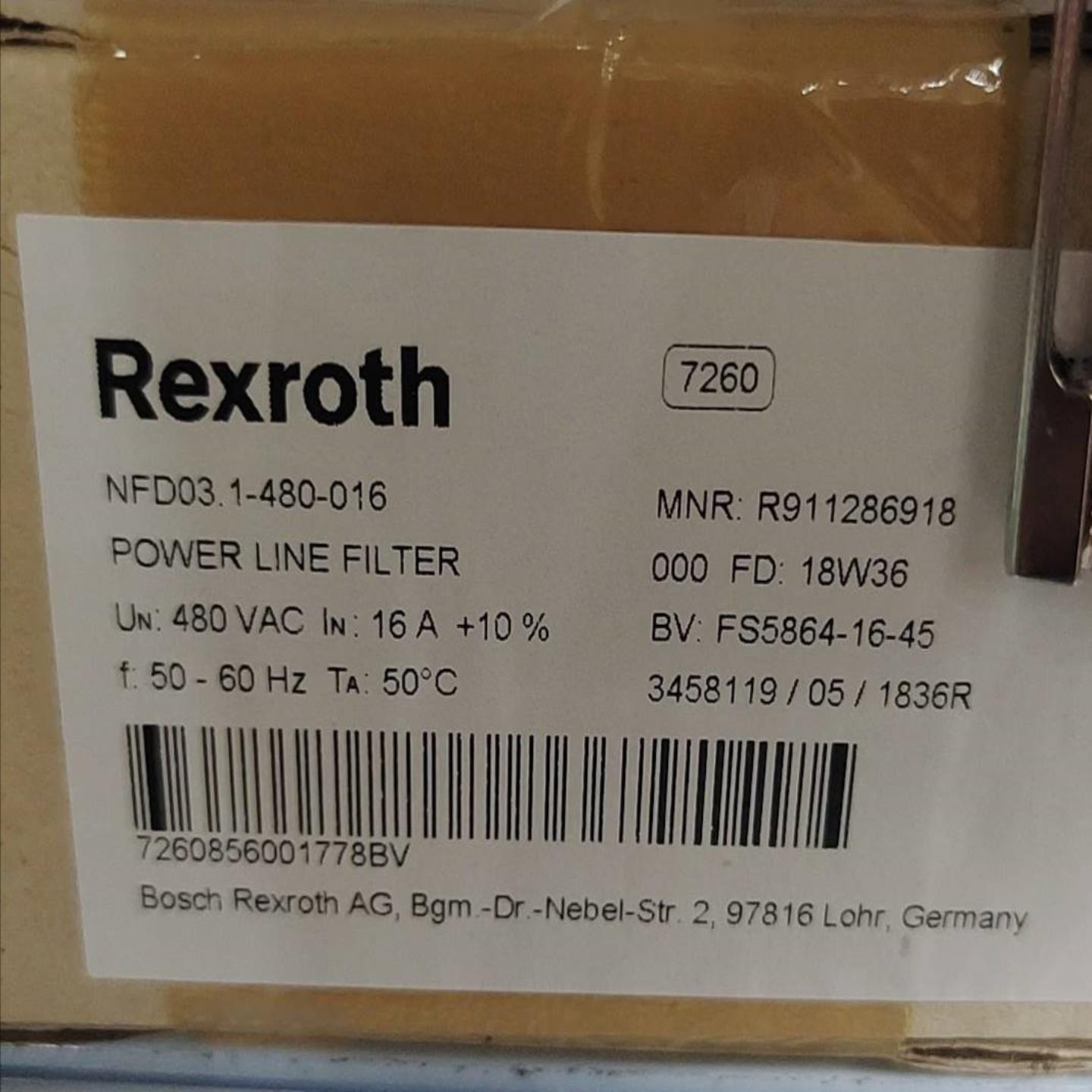 配件REXROTH 力士乐 伺服驱动器电源滤波器  NFD031-480-0议价